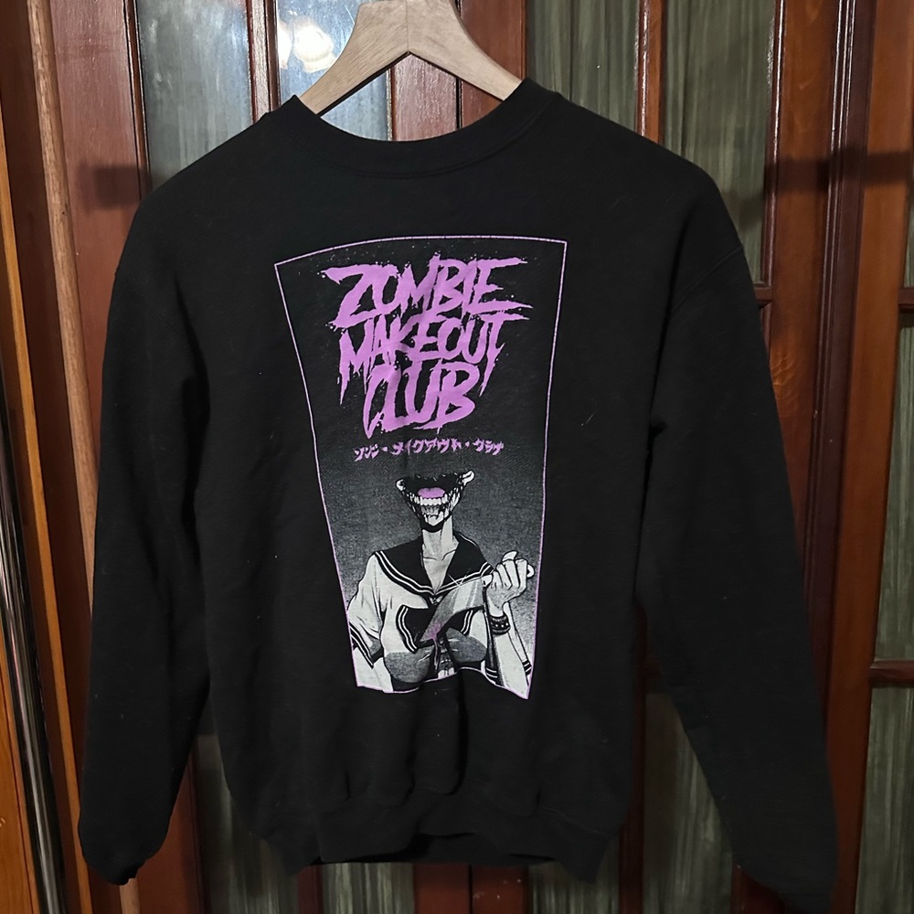 Hot Topic Black and Purple Zombie Graphic Sweater